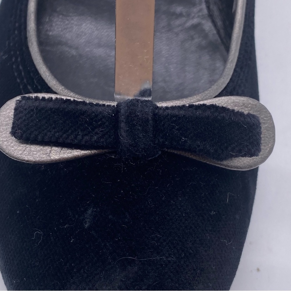 Marc Fisher Vintage Black Velvet/leather flat shoes Sixe 6.5 Made in Italy 🇮🇹 - Picture 4 of 10
